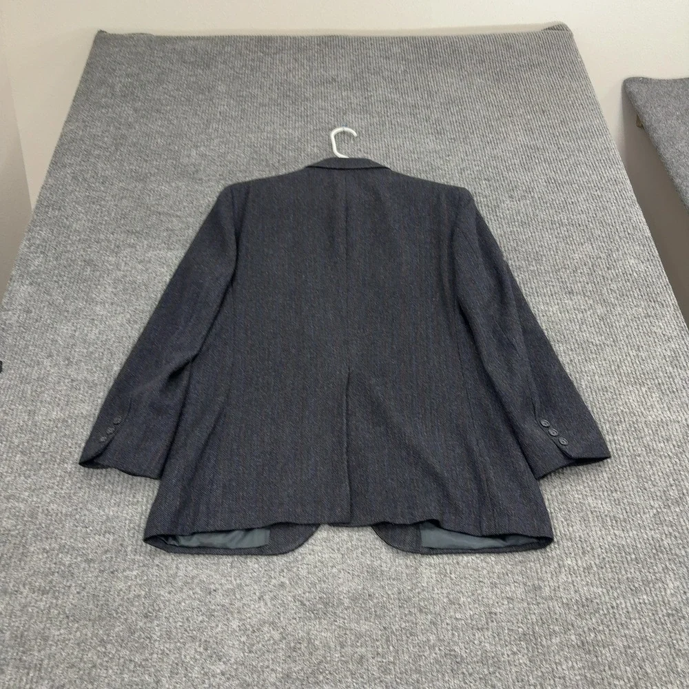 Vintage Adams Row x Anderson Little Blazer Mens 42 Grey Wool Herringbone Classic